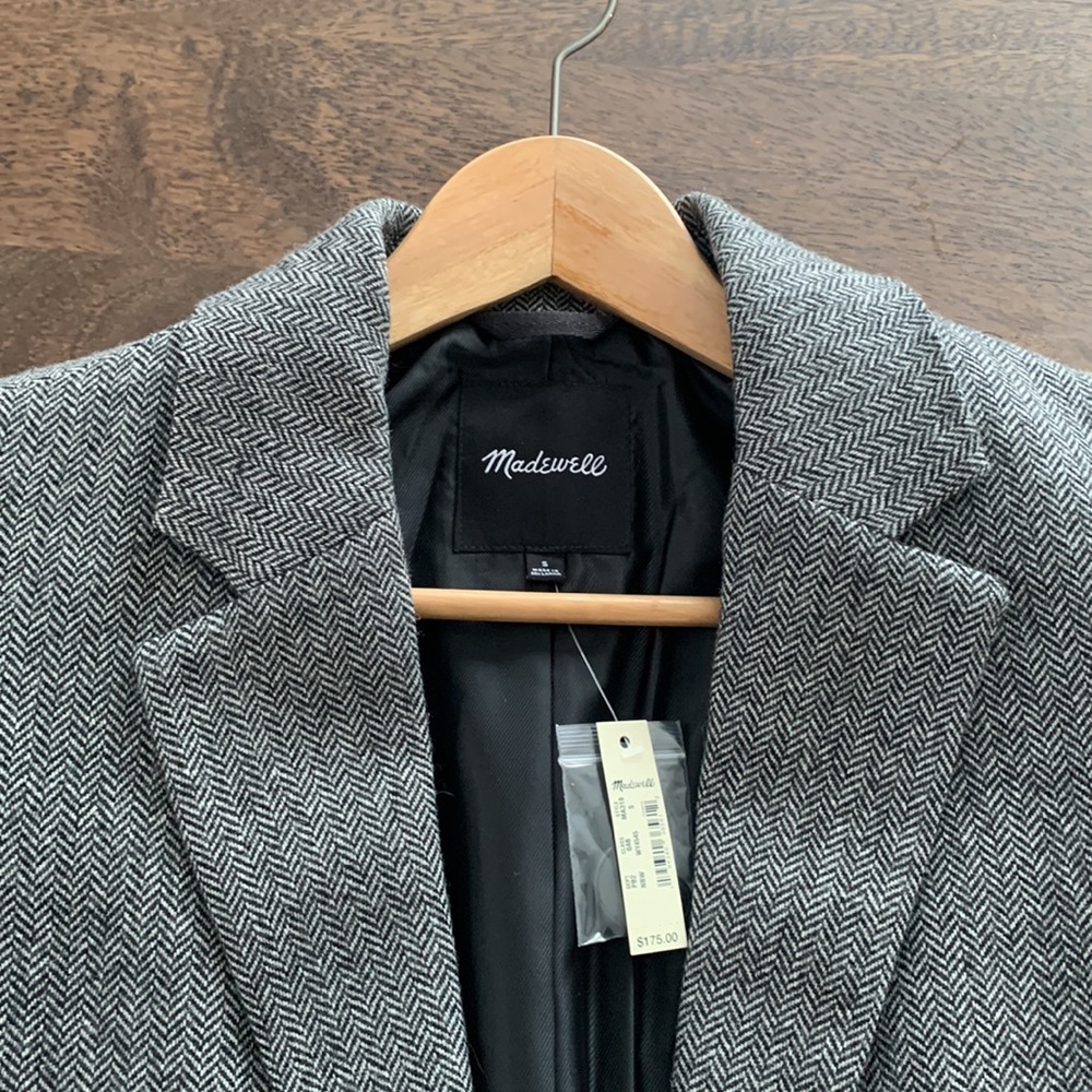 Madewell Herringbone Wool Blazer